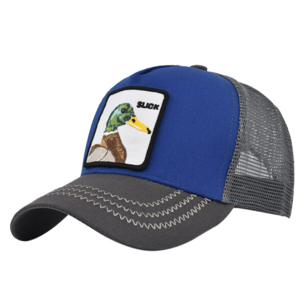 Cross-border Duck Embroidered Baseball Cap Patch Animal Embroidered Cap Mesh Baseball Cap Sunshade Mesh Cap