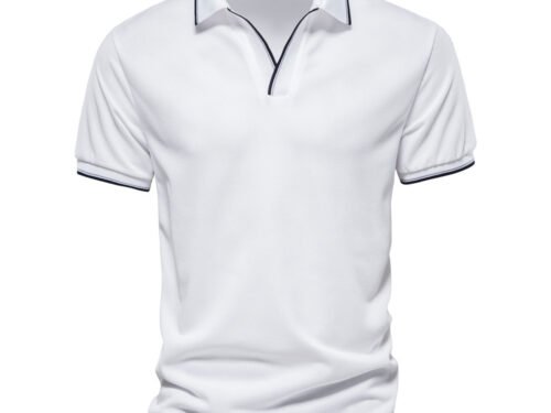 V-neck POLO Shirt Overalls Short-sleeved Top Men