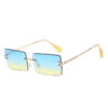 Frameless trimmed square sunglasses