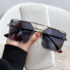 New Style Sunglasses Fashion Modern Metal Sunglasses Big Frame Glasses Slimming Beach Sunshade Mirror