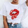 Red Mouth Lip Kiss T Shirt