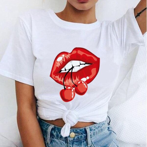 Red Mouth Lip Kiss T Shirt