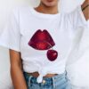 Red Mouth Lip Kiss T Shirt