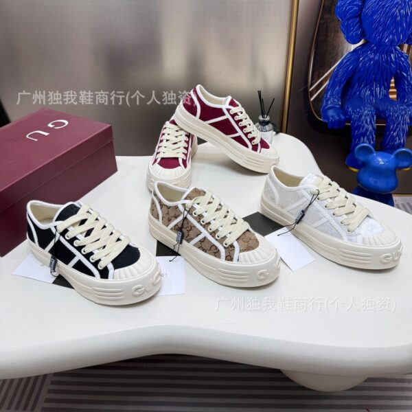 G Brand Letter Retro Canvas Shoes, Casual Versatile Women's Thick-Soled Height-Increasing Sneakers