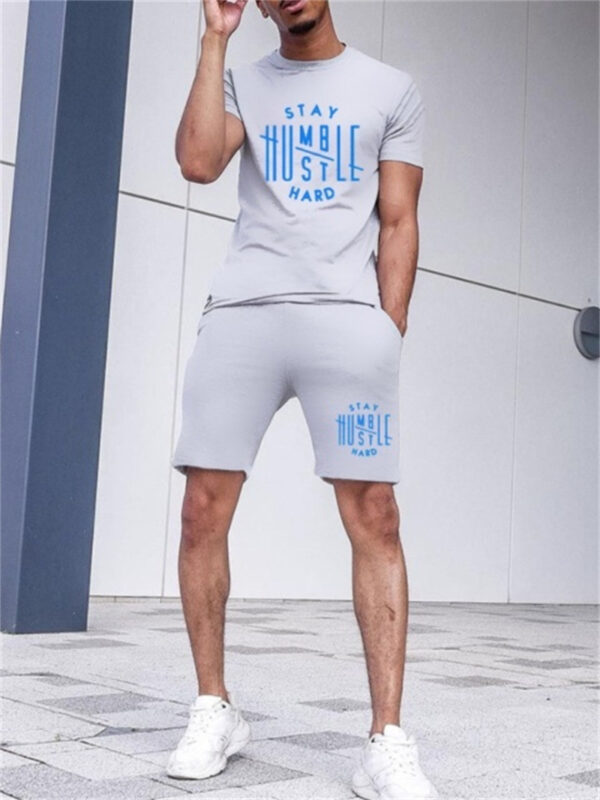 Basketball Printed T-shirt Shorts Men's New Loose Casual T-shirt Set