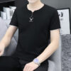 Trendy Men's Shirts V-neck Half-sleeved Slim-fit Casual Men's Short-sleeved T-shirt