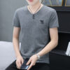 Trendy Men's Shirts V-neck Half-sleeved Slim-fit Casual Men's Short-sleeved T-shirt