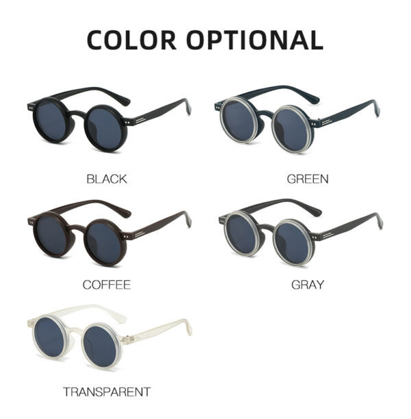 Adjustable Zoom Round Frame Polarized Sunglasses For Men Outdoor Anti-Uv Sunglasses For Men
