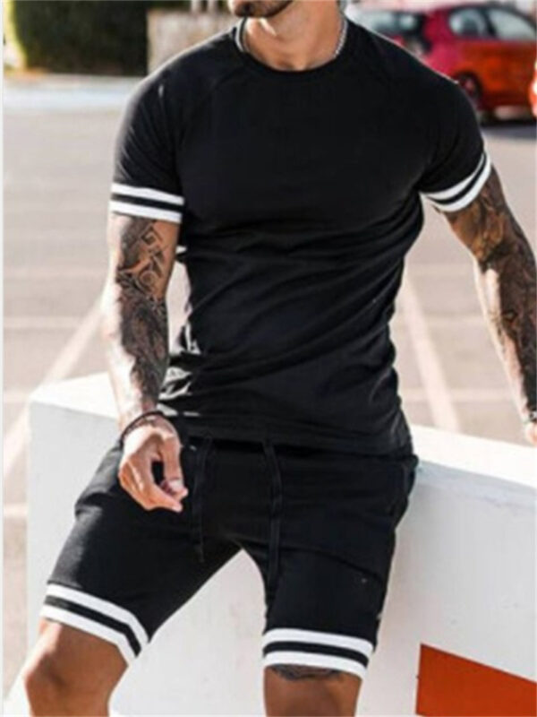Basketball Printed T-shirt Shorts Men's New Loose Casual T-shirt Set