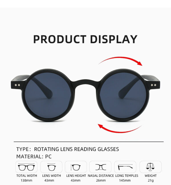 Adjustable Zoom Round Frame Polarized Sunglasses For Men Outdoor Anti-Uv Sunglasses For Men