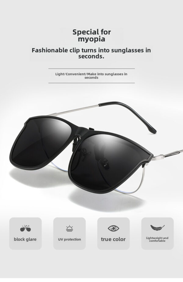 Myopia Glasses Polarized Glasses Ultra-light Invisible Clip Sunglasses Men's Driving Sunglasses Clip