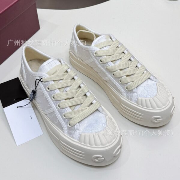 G Brand Letter Retro Canvas Shoes, Casual Versatile Women's Thick-Soled Height-Increasing Sneakers
