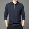 Long Sleeve T-shirt Lapel Polo Shirt Young And Middle-aged Men's Simple Thin Casual Bottoming Shirt T-shirt