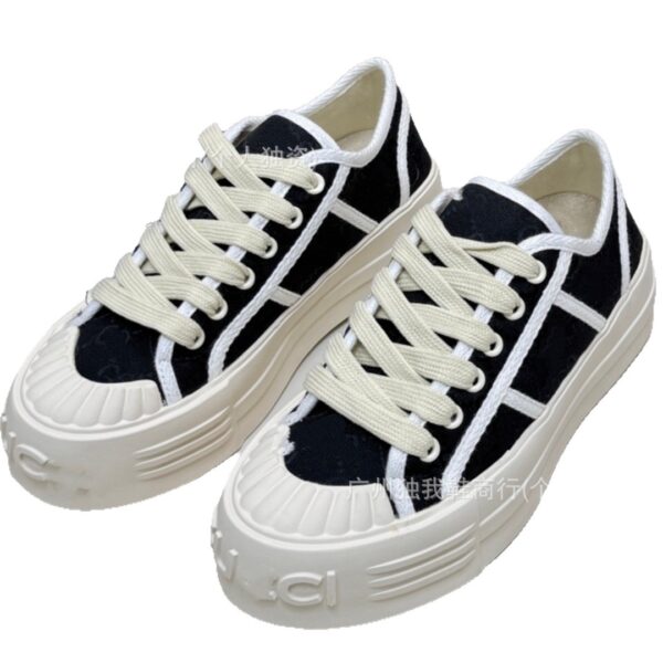 G Brand Letter Retro Canvas Shoes, Casual Versatile Women's Thick-Soled Height-Increasing Sneakers