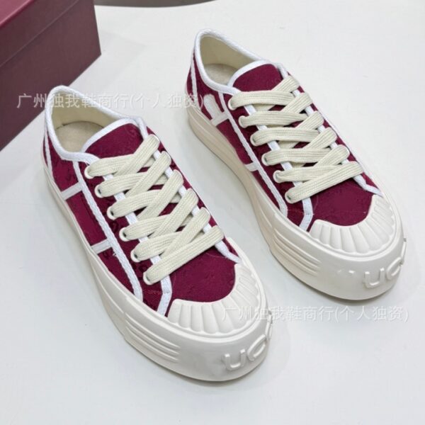 G Brand Letter Retro Canvas Shoes, Casual Versatile Women's Thick-Soled Height-Increasing Sneakers