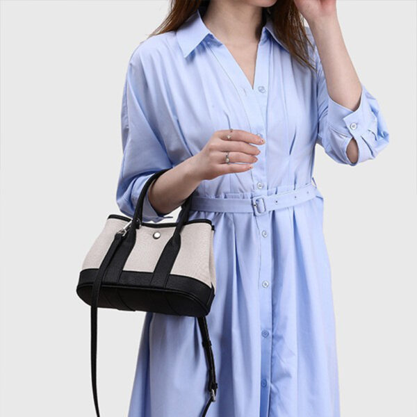 Color-Blocking Garden Bag With A High-End Feel, Women's Canvas Handbag, New Model, Commuter Shoulder Mini Crossbody Bag For Women