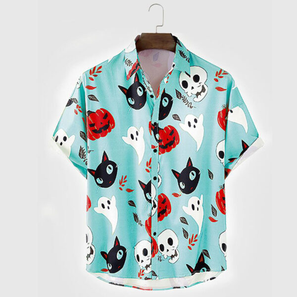 Men Vintage Shirt Summer Hawaiian Short Sleeve Shirt Oversiz