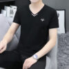 Trendy Men's Shirts V-neck Half-sleeved Slim-fit Casual Men's Short-sleeved T-shirt