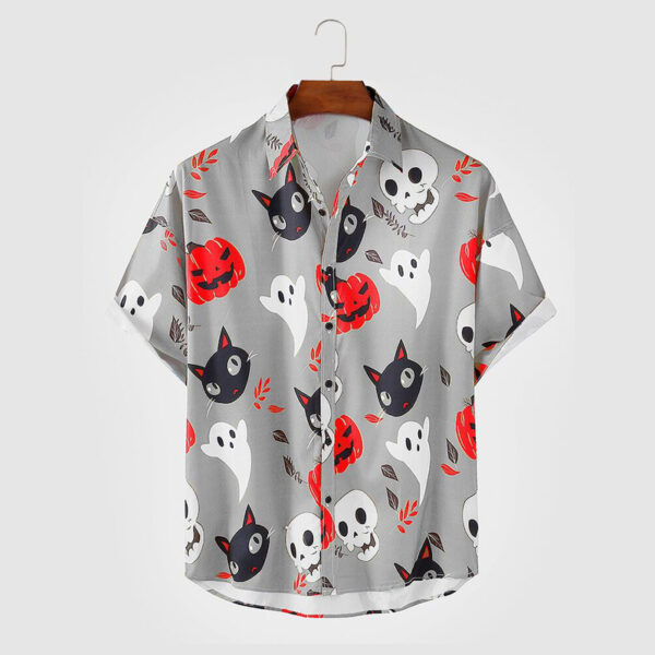 Men Vintage Shirt Summer Hawaiian Short Sleeve Shirt Oversiz