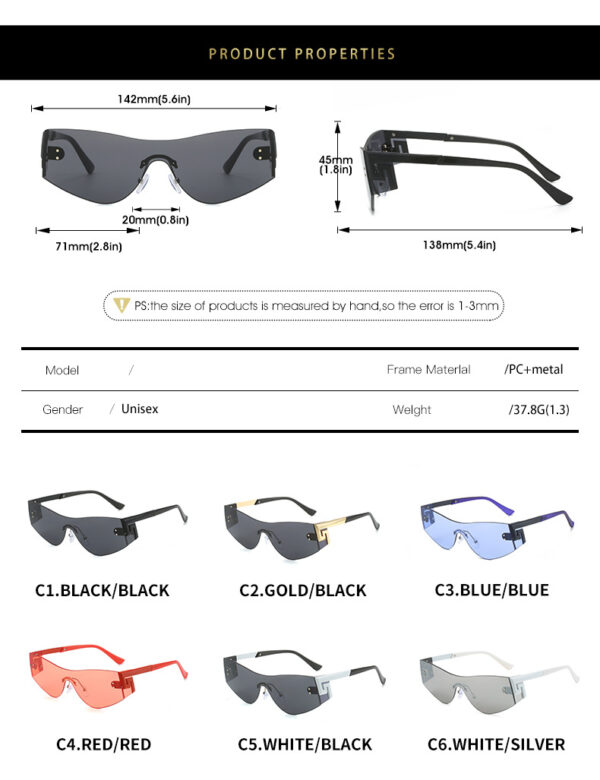 Integrated Sunglasses European And American Fashion Net Red Glasses Personality Exquisite Light Luxury Sunglasses