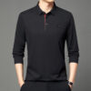 Long Sleeve T-shirt Lapel Polo Shirt Young And Middle-aged Men's Simple Thin Casual Bottoming Shirt T-shirt