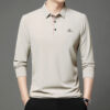 Long Sleeve T-shirt Lapel Polo Shirt Young And Middle-aged Men's Simple Thin Casual Bottoming Shirt T-shirt