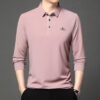 Long Sleeve T-shirt Lapel Polo Shirt Young And Middle-aged Men's Simple Thin Casual Bottoming Shirt T-shirt