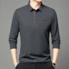 Long Sleeve T-shirt Lapel Polo Shirt Young And Middle-aged Men's Simple Thin Casual Bottoming Shirt T-shirt
