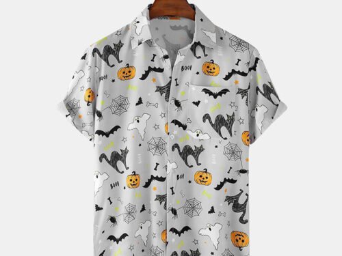 Men Vintage Shirt Summer Hawaiian Short Sleeve Shirt Oversiz