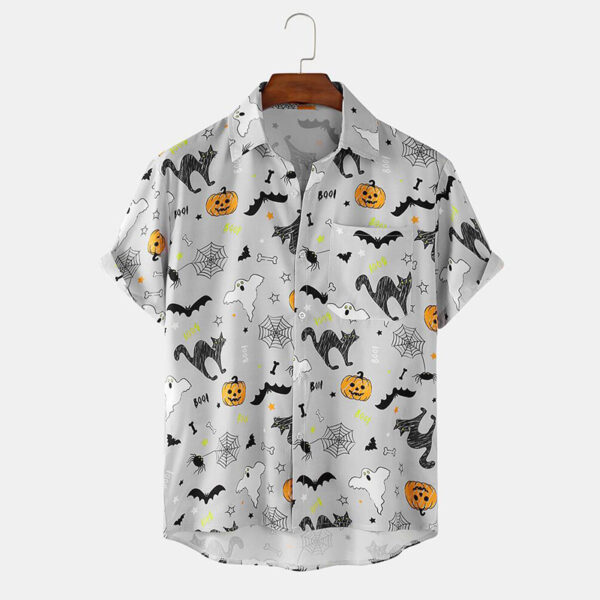 Men Vintage Shirt Summer Hawaiian Short Sleeve Shirt Oversiz