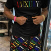 Basketball Printed T-shirt Shorts Men's New Loose Casual T-shirt Set