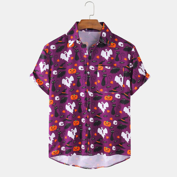 Men Vintage Shirt Summer Hawaiian Short Sleeve Shirt Oversiz