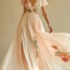 Polyester Short-Sleeved Digital Printing Positioning Dress Long Skirt