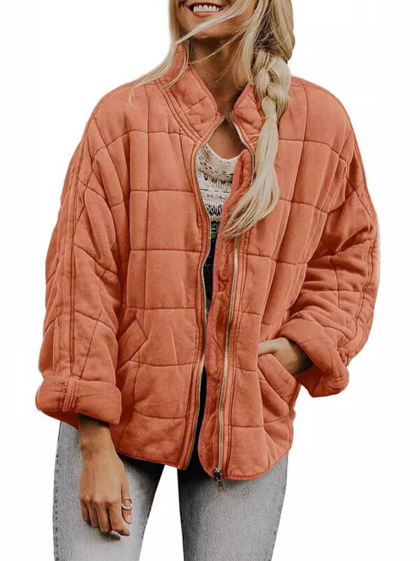Silk-like fabric Cotton-padded Jacket 2026 European And American Women's Loose Long Sleeve Pocket Jacket