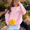 Polyester Patch Embroidered Star Hoodie Sweatshirt