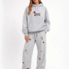 Cotton Embroidered Sports Hoodie Casual Jogging Sweatpants Sweatshirt