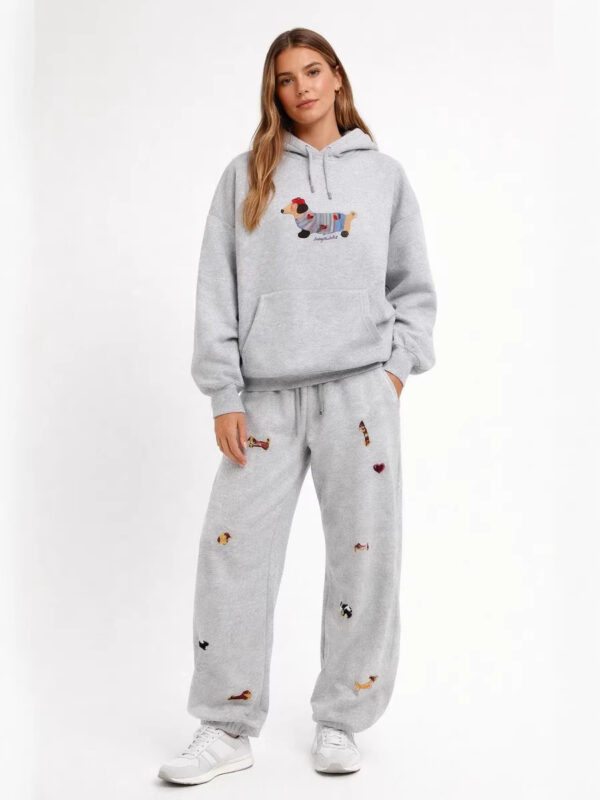 Cotton Embroidered Sports Hoodie Casual Jogging Sweatpants Sweatshirt