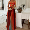 Gradient Color Casual Dress Vacation Travel Fashion Long Skirt Hollow Out Backless Mid Waist Polyester Spring Summer