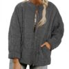 Silk-like fabric Cotton-padded Jacket 2026 European And American Women's Loose Long Sleeve Pocket Jacket