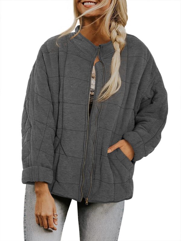 Silk-like fabric Cotton-padded Jacket 2026 European And American Women's Loose Long Sleeve Pocket Jacket