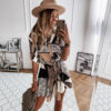 Fashion Printed Shirt Skirt Dress Women