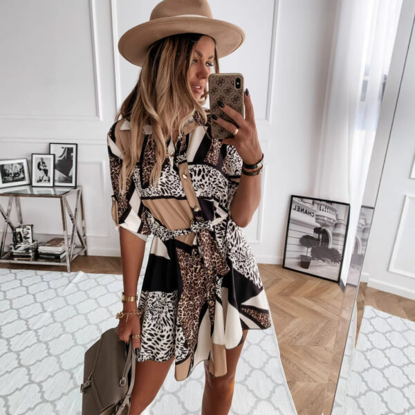 Fashion Printed Shirt Skirt Dress Women