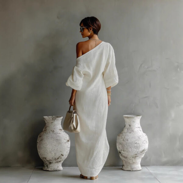 Cotton And Linen Long Dress