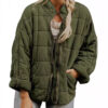 Silk-like fabric Cotton-padded Jacket 2026 European And American Women's Loose Long Sleeve Pocket Jacket