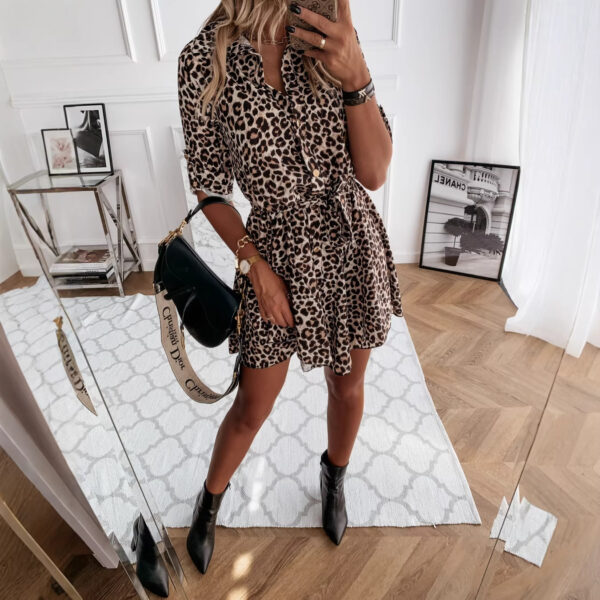 Fashion Printed Shirt Skirt Dress Women