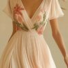 Polyester Short-Sleeved Digital Printing Positioning Dress Long Skirt