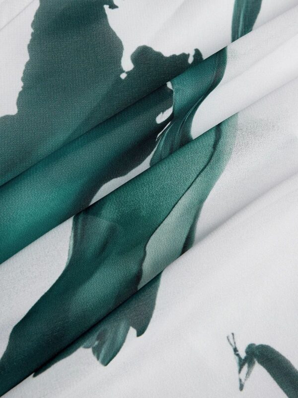 Polyester Digital Printing Thin Rope Short-Sleeved Dress Long Skirt