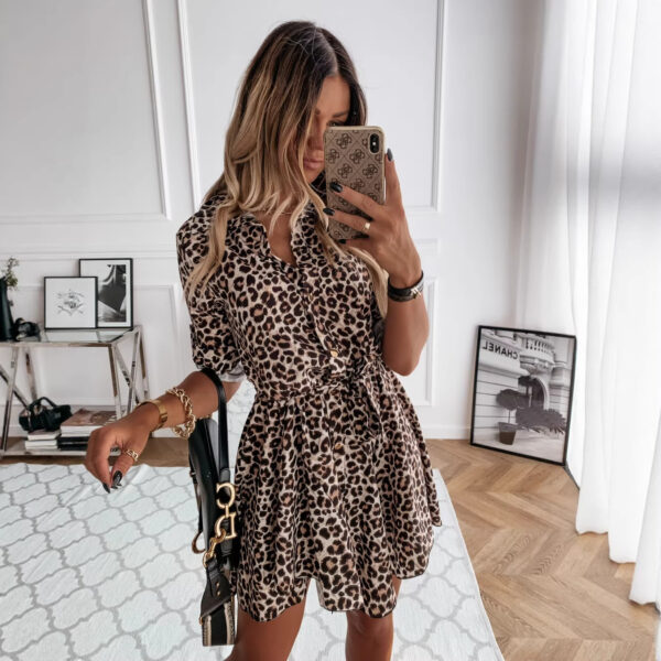 Fashion Printed Shirt Skirt Dress Women