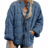 Silk-like fabric Cotton-padded Jacket 2026 European And American Women's Loose Long Sleeve Pocket Jacket