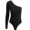 Women's Clothing One-Shoulder Long-Sleeved Tight Jumpsuit For Women